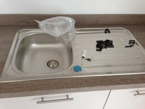 stainless steel kitchen sink detail